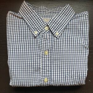 Men's J Crew Navy and White Checkered Shirt